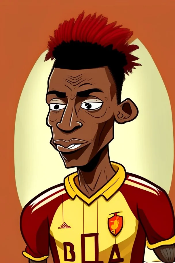 Romeo Lafia Belgian football player cartoon 2d