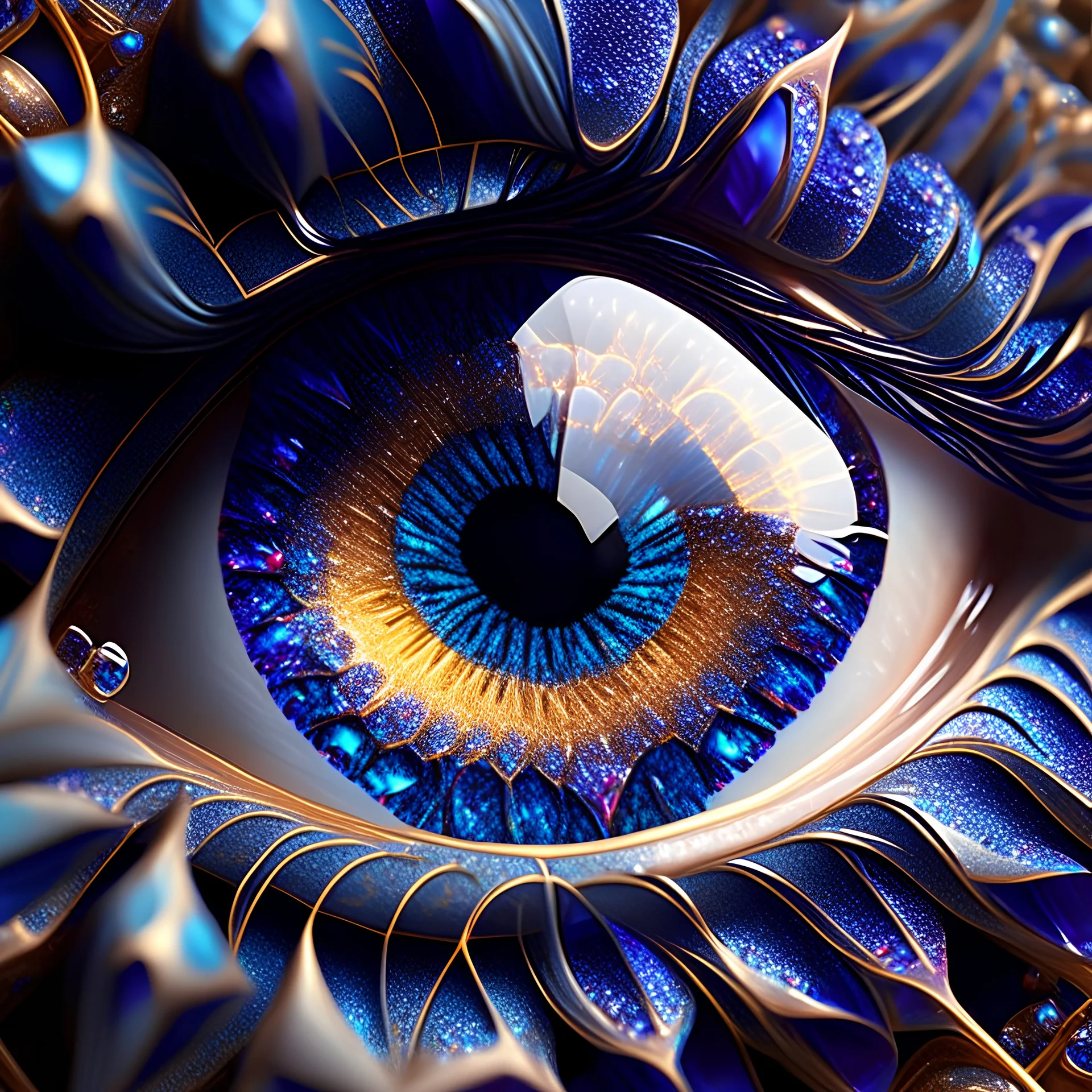 crystalized eye with a maze in the iris