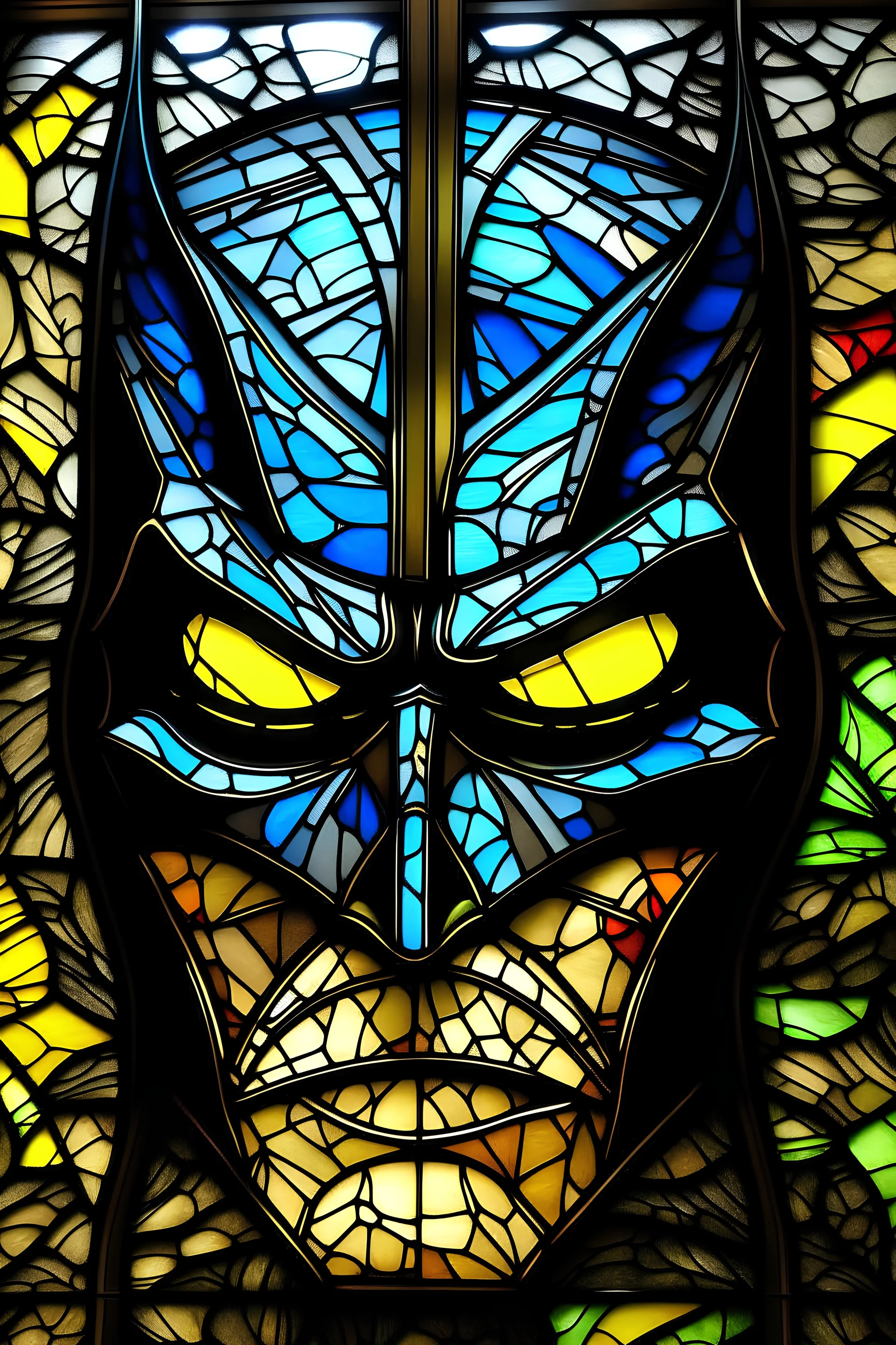 Stained glas batman face