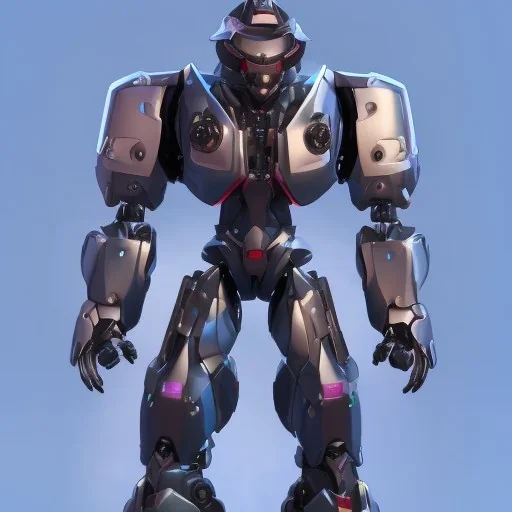 Mecha with metal spider legs his hands are machine guns. Driver is animal