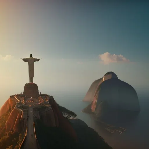 Christ the Redeemer, beautiful, landscape,sunset, unreal engine 5, cinematic lighting, photorealistic, realistic, hyper detailed, 8k, octane render, cinema 4d