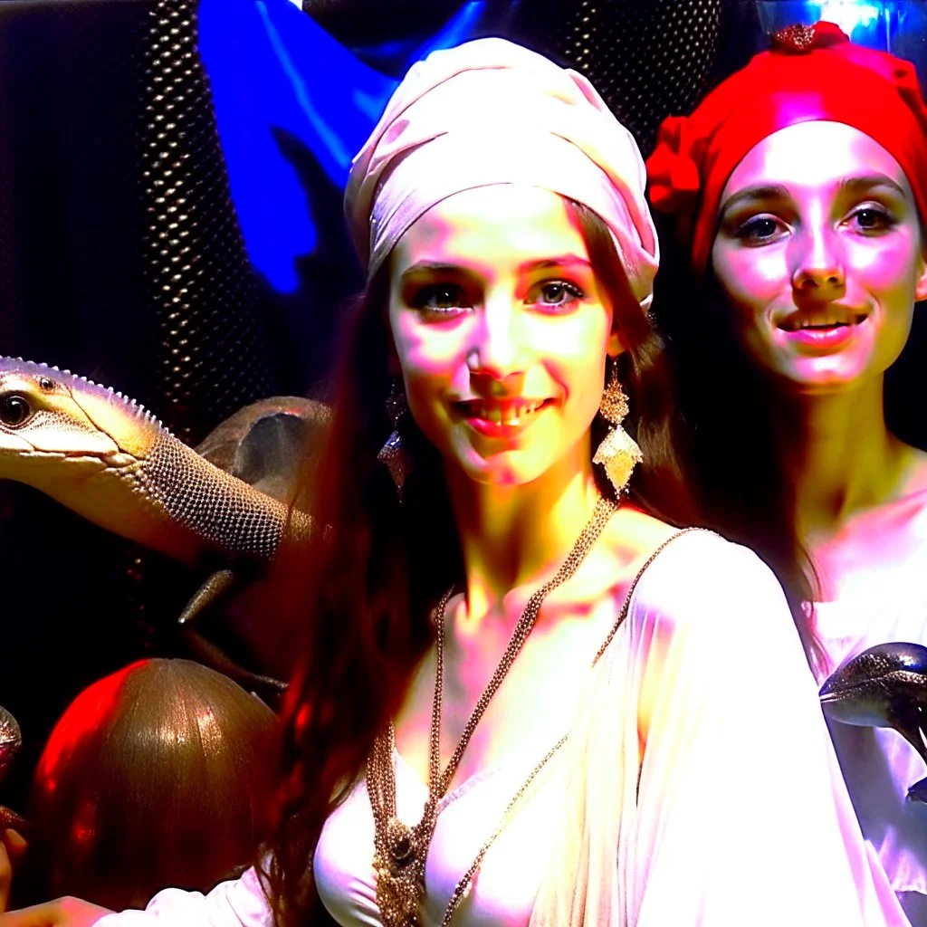 ((Masterpiece:1.2)(award-winning:1.1) caliber, professionally executed,utmost (precision and ultra-detail:1.3)techni-color , In the style of (ellen von unwerth:1.2, (Zdzisław Beksiński:0.5, John William Waterhouse,John Singer Sargent) in a desaturated, realistic, pop art style), glamor shot, 24-year-old Arab woman. Her long, curly black hair cascades down her shoulders, framing her face and her large, blank eyes. Her petite body,barbie aesthetic, portrait taken at Glamour Shots, 1988 captivating