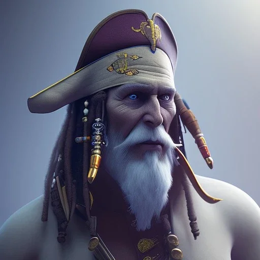 Pirate, unreal engine 5, octane render, ultra realistic, hypermaximallist, cinematic, cinema 4d, face focus, 3d render, cinematic lighting