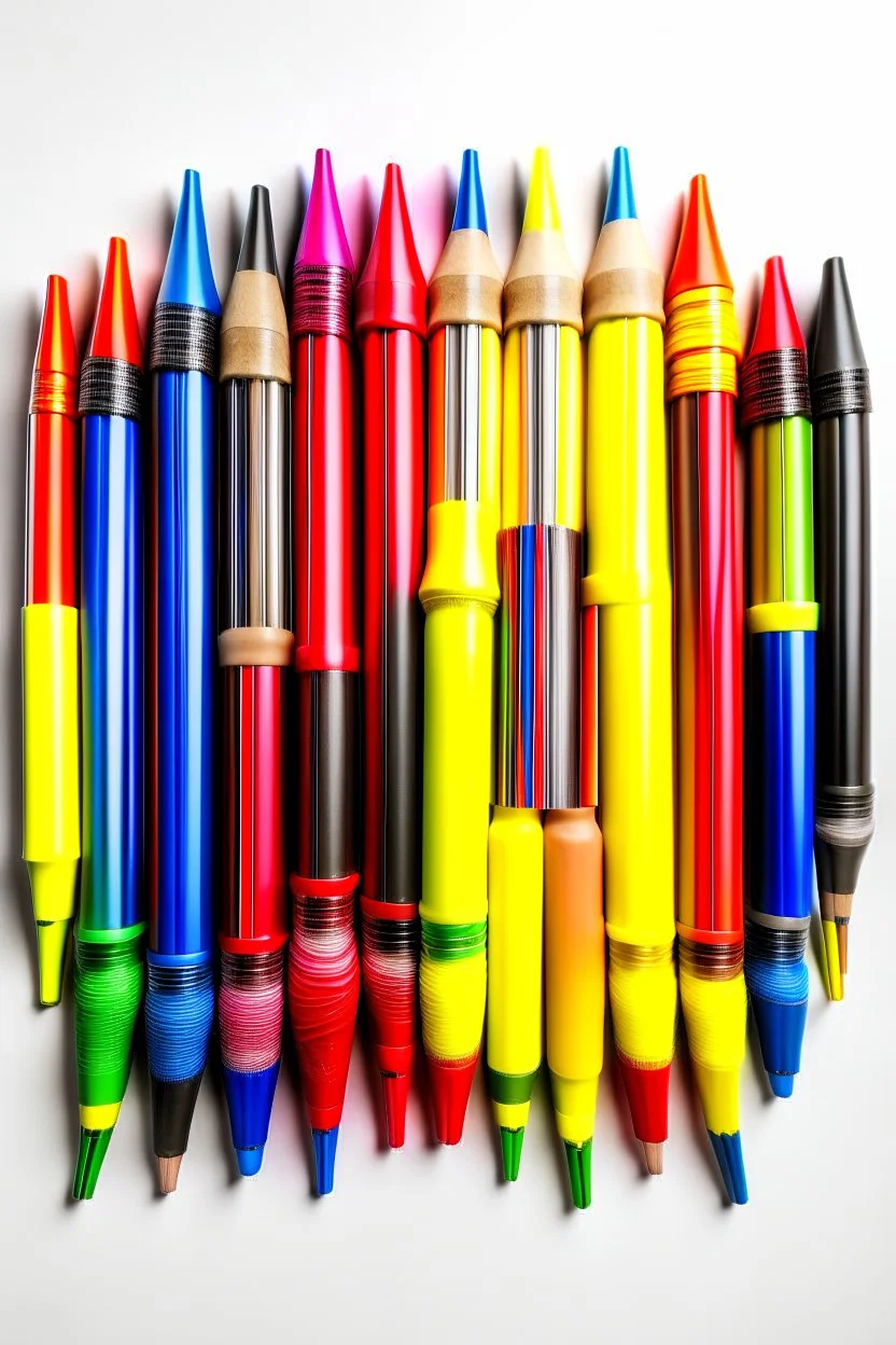 The logo consists of a set of colored pens embedded in a child's