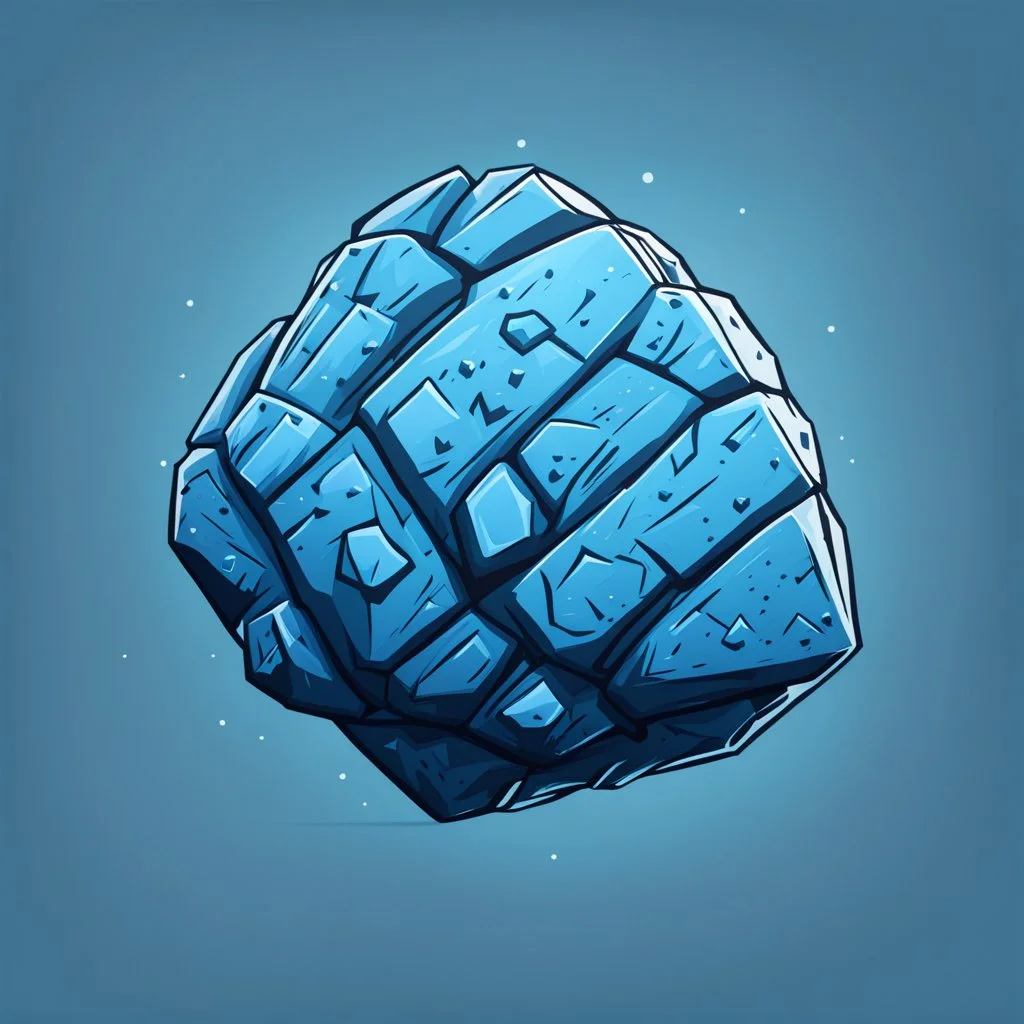 blue cartoon asteroid stylized
