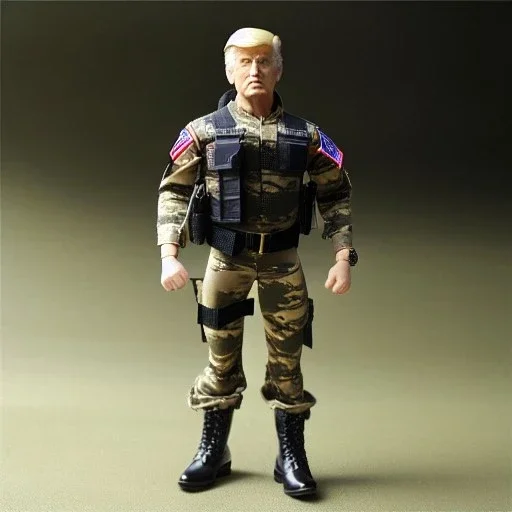 G.i. Joe toy camouflage doll Donald Trump face with boots full body in package high resolution 2019 in a box