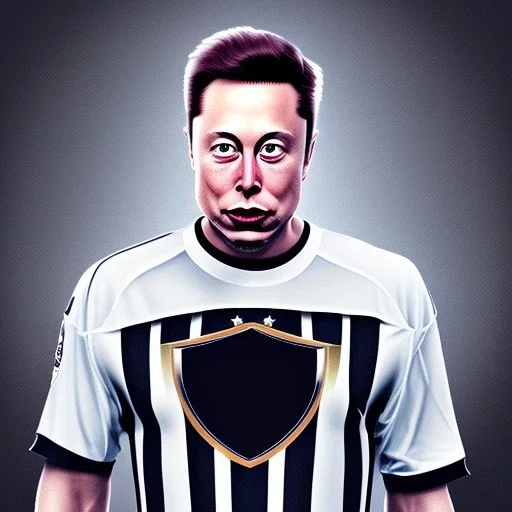 Elon Musk in a referee jersey officiating for a soccer match at Wembley Stadium