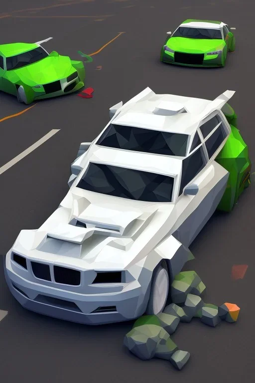 low poly car game, big spiler