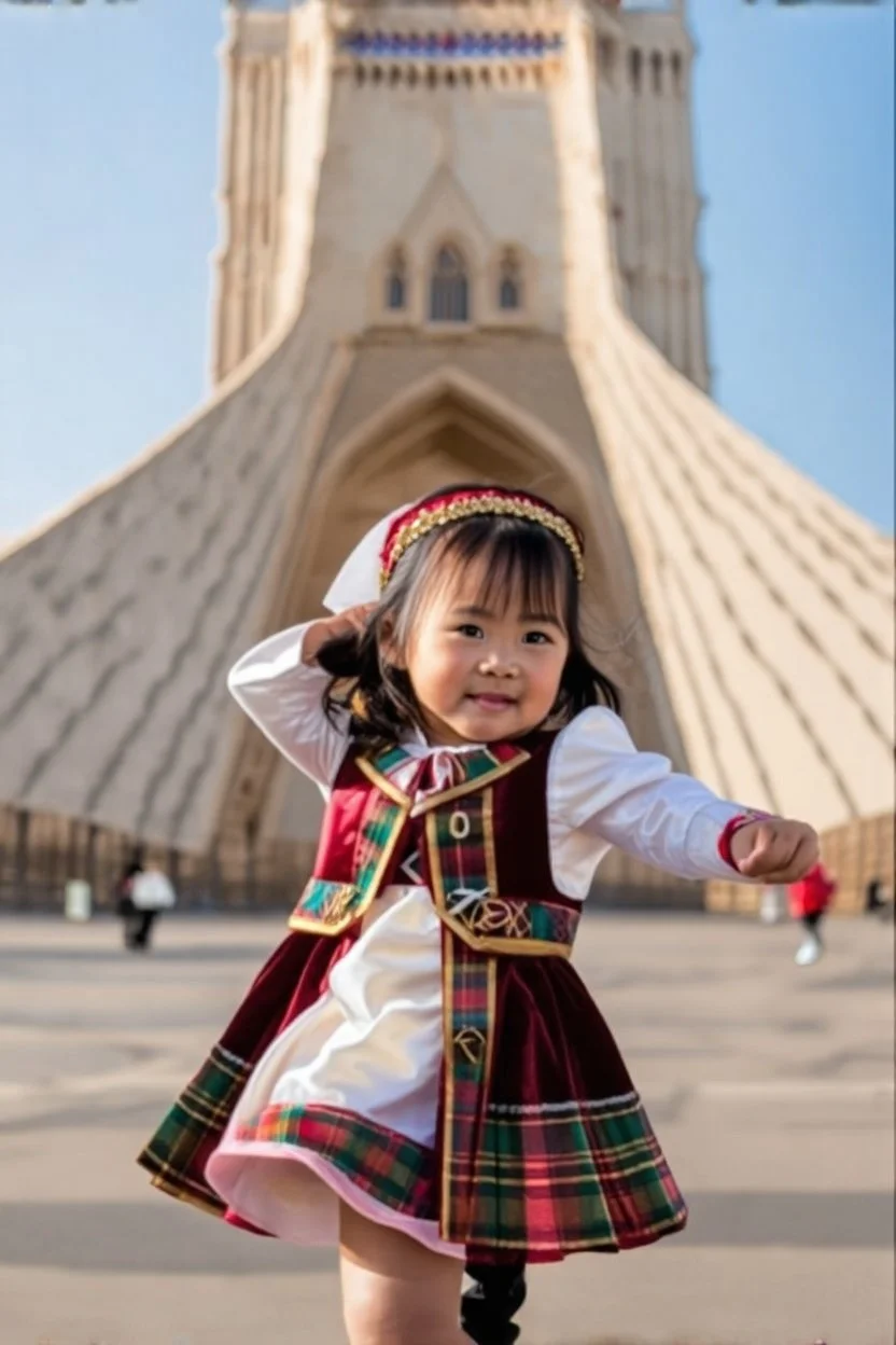 no background, little girl in same costum