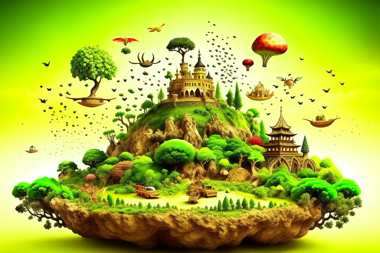 A natural scene that combines elements of different cultures.