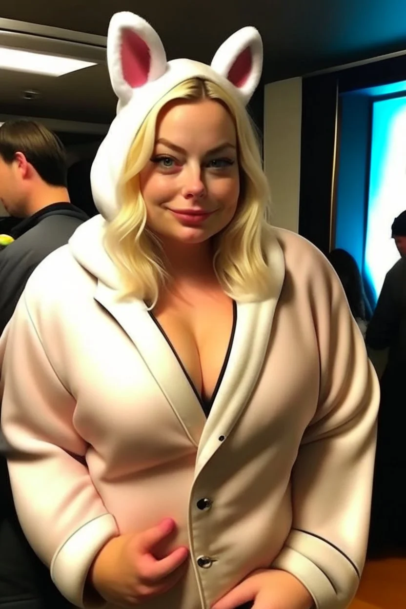 fat margot robbie in bunny suit