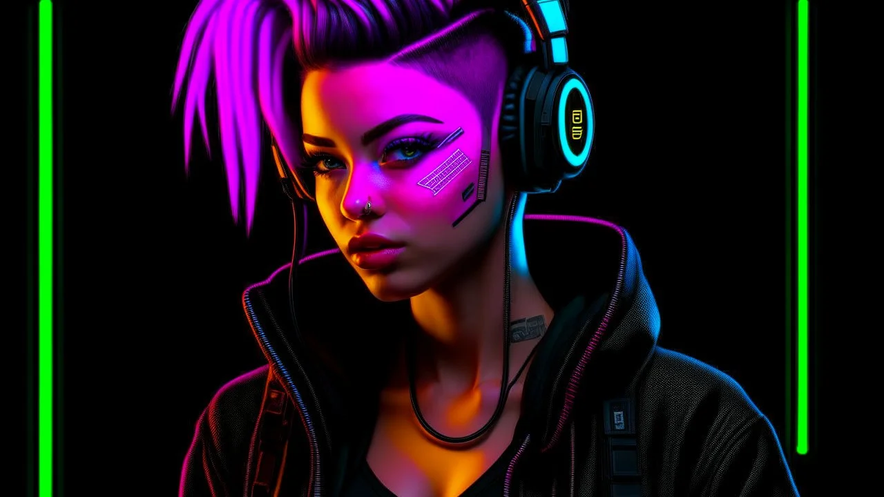 Cyber operator from CyberPunk in the style of Rosa Menkman