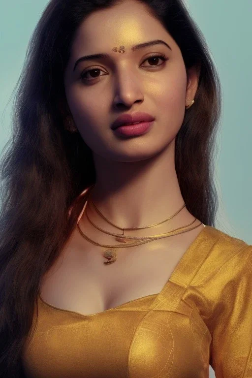 South Indian actress Tamannaah, by Mahmoud Sai, Cartographic, Circuitry, Golden Hour, Closeup-View, 16k, Lumen Global Illumination, Diffraction Grading