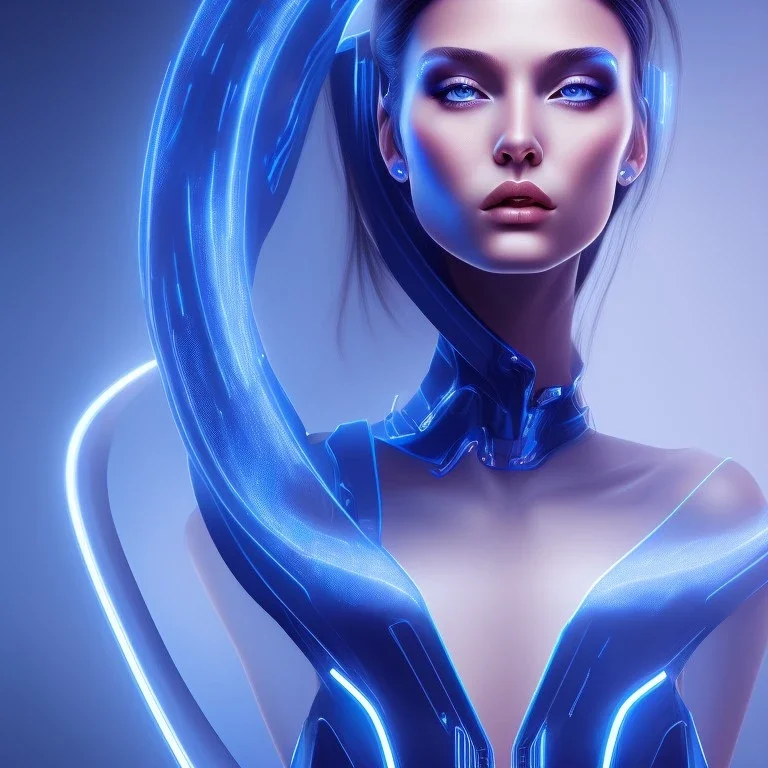 cyberblue, head, woman, portrai, tron