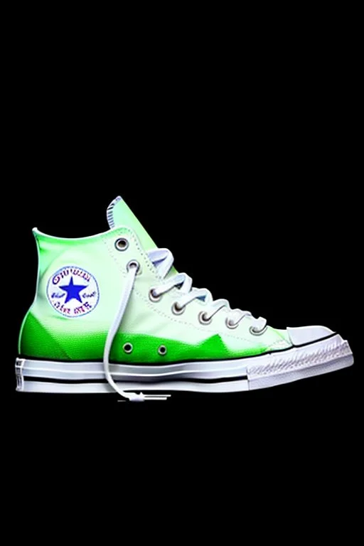 A converse sneaker with India's flag printed on the material, green, white and orange