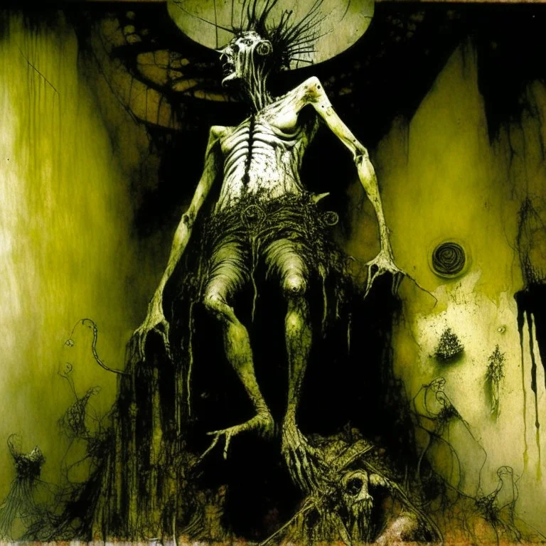 Horror Surreal sinister weird, Style by Keith Thompson and Graham Sutherland and Santiago Caruso and Dave McKean, Dante's third level of hell = GLUTTONY, symbolic art, diagonal composition, massively obese non-human radical bio deformity, masterpiece, absurdity, overdose of grotesque, eerie, Expressionism