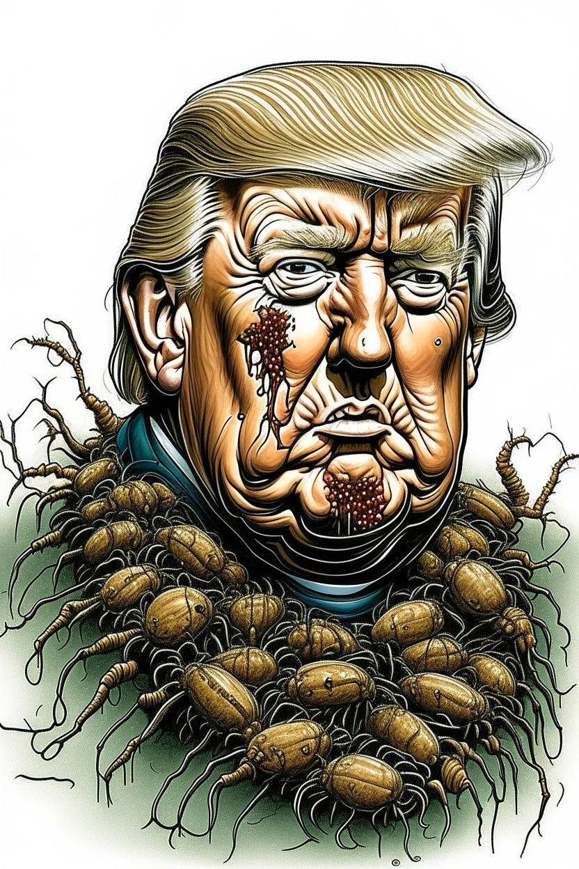 President Barack Donald J. Trump as maggot with festering sores