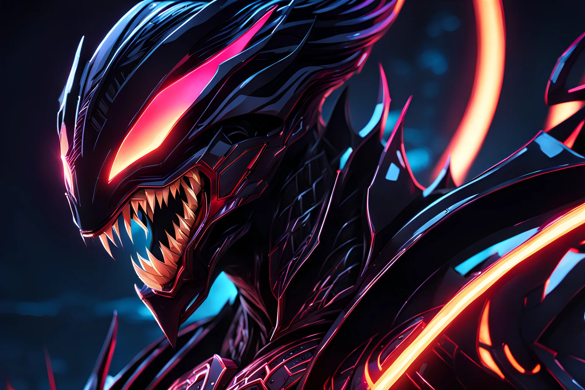 Sion venom in 8k solo leveling shadow artstyle, mask, close picture, sea, neon lights, intricate details, highly detailed, high details, detailed portrait, masterpiece,ultra detailed, ultra quality