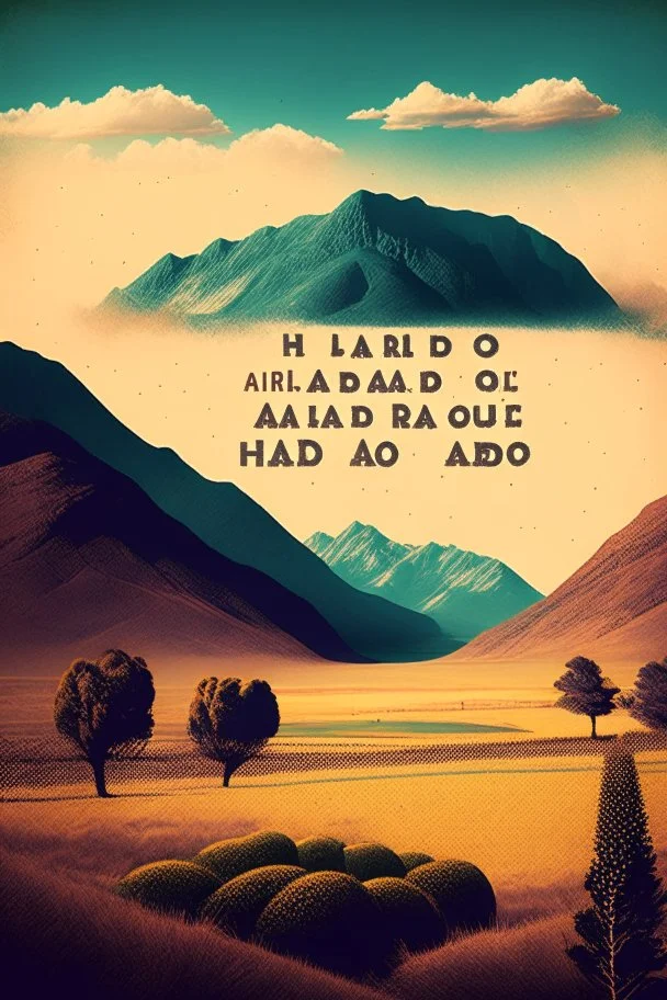 paisaje con frases tipo retro