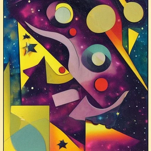 scene of space beast in the cosmos by cubist