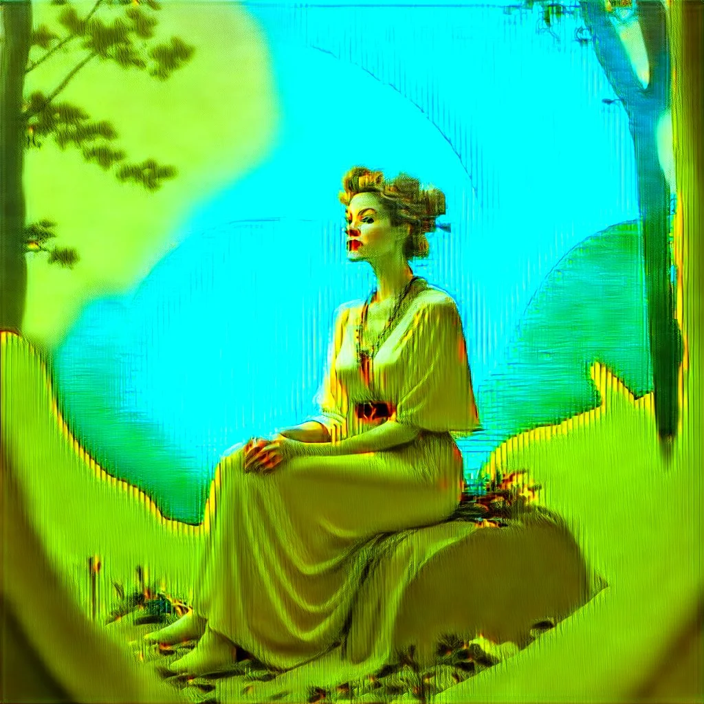 woman relaxing in the forest