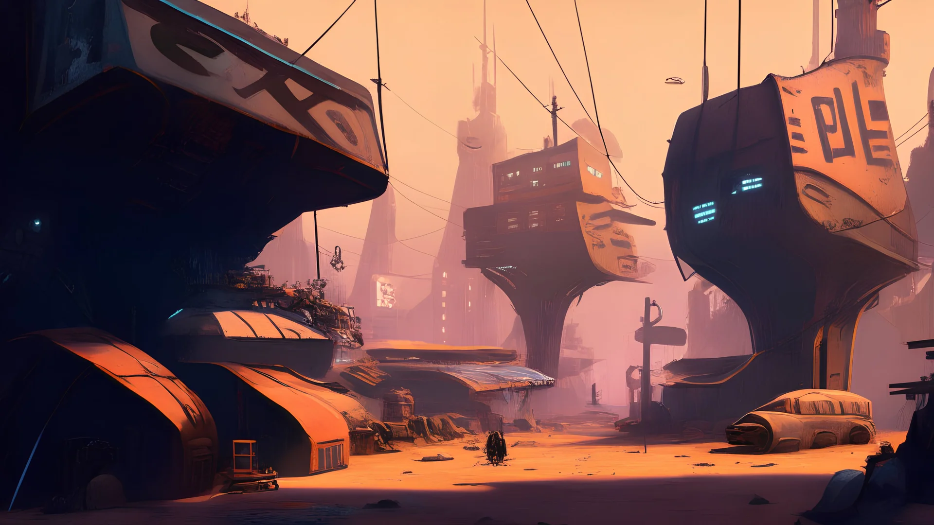 Smuggler City,dump,stylized,4k