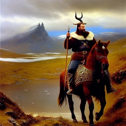 portrait of 'The Northman-Viking King on horse',ancient metal armor,horned helmet,castle,army,mountains, snow, cold, painting by gaston bussiere, greg rutkowski, yoji shinkawa, yoshitaka amano, tsutomu nihei, donato giancola, tim hildebrandt, evan lee,oil on canvas, cinematic composition, extreme detail,fit full head inside picture,16k