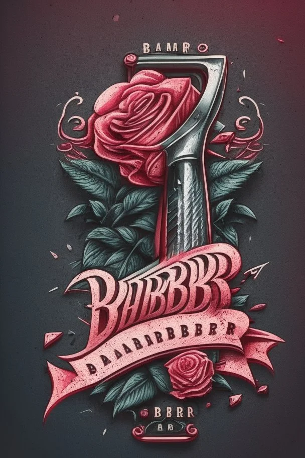 rose mit rasiermesser, haarschneidemaschine und diamant über schriftzug,firmenlogo für friseur barber, name soll SAMO THE BARBER sein, high quality, logo, graffitidesign, parallel