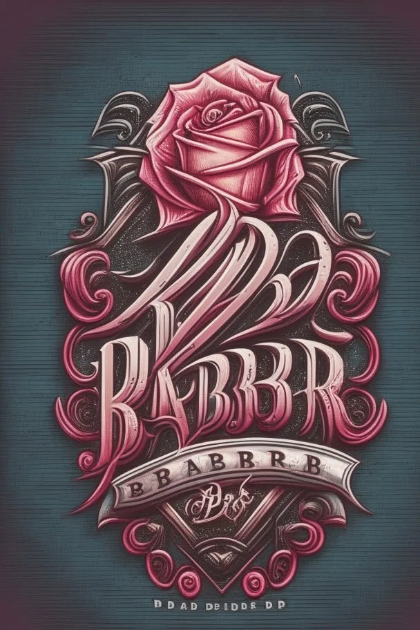 rose und diamant über schriftzug,firmenlogo für friseur barber, high quality, logo, graffitidesign