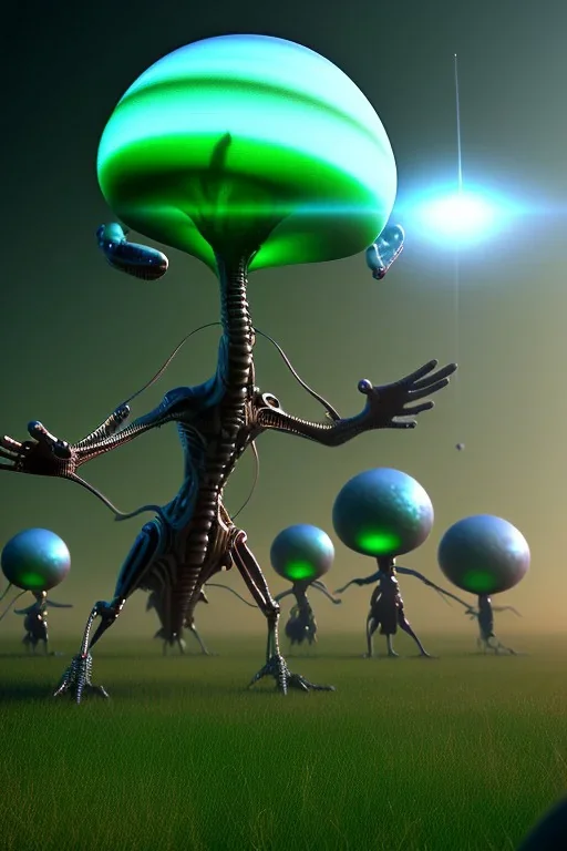 aliens invade earth, clean art NFT, blender 3d