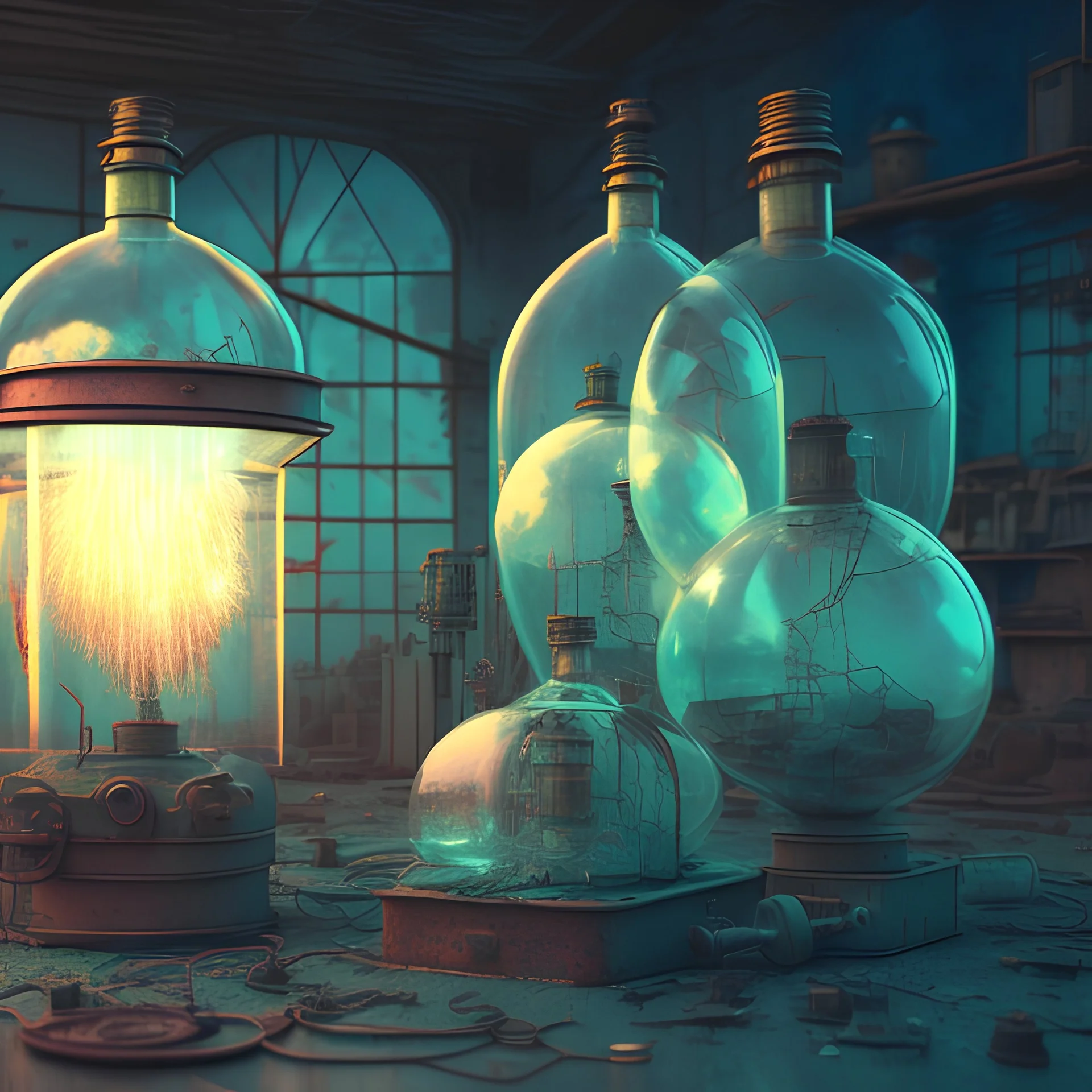 Abandon technology, clone machinery, glass domes, soda lights, sparks