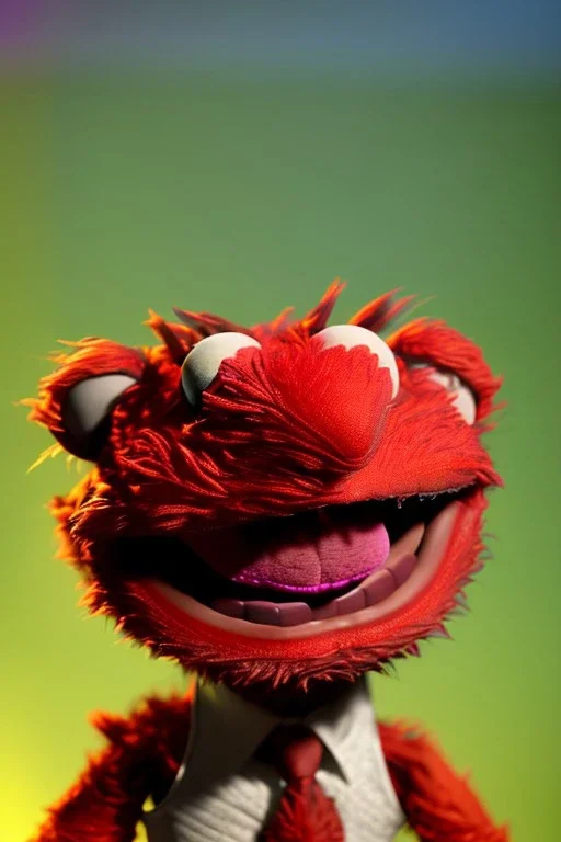 Waist up muppet Portrait, Nicolas maduro muppet doll, photo studio, red background, unreal engine 5, concept art, art station, ray tracing, lumen lighting, ultra detail, volumetric lighting, 3d.