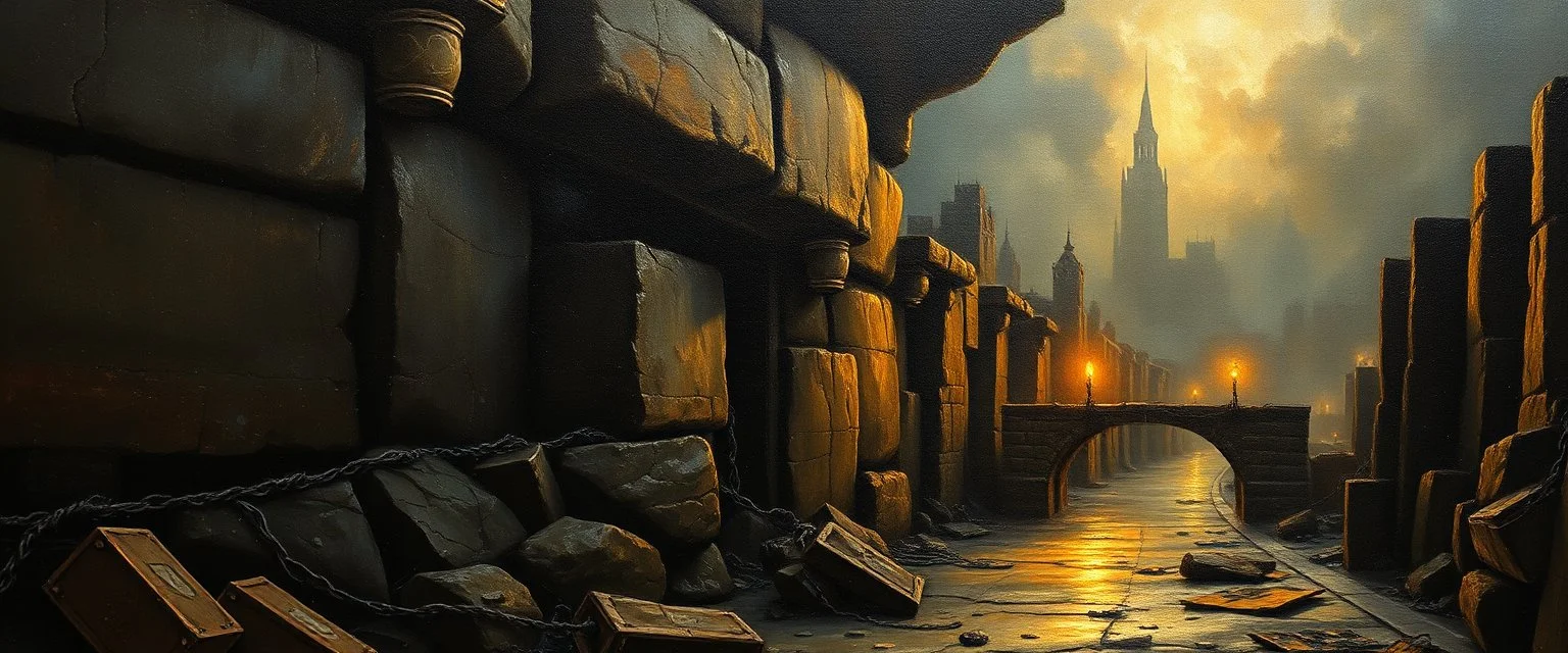 master oil painting by Rembrandt, ⚡ RAT BATTERIES™ — Ayreon-Style Narrative Rewrite ACT I — The Discovery The Engineer: I found a pulse beneath the city stone a hidden rhythm calling through the unknown a living current deep inside the walls that answers when the silence calls The city breathes in layered sound a secret life moving underground a system waking, vast and bright turning darkness into light