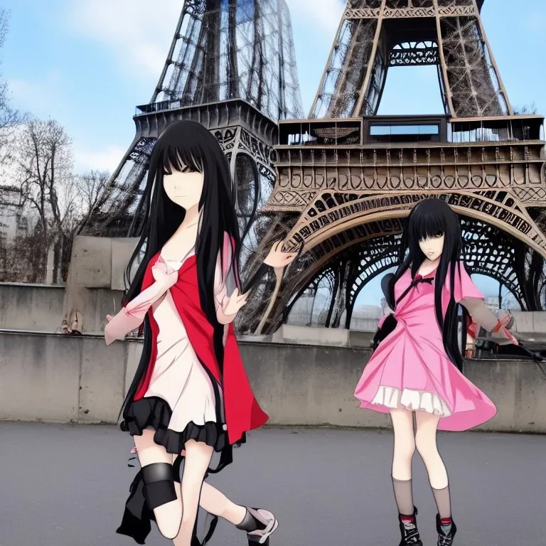 anime girl in paris