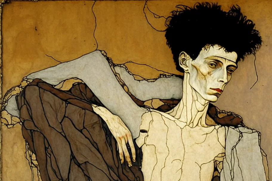 painting of a figure with the life-filled void of an empty existence, egon schiele masterpiece