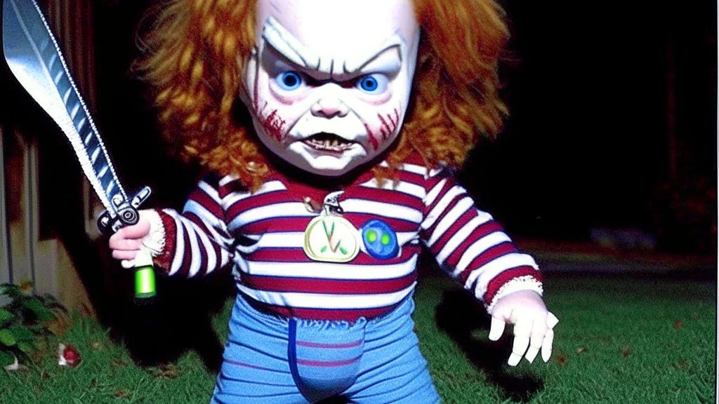 chucky from child's play goes trick or treating