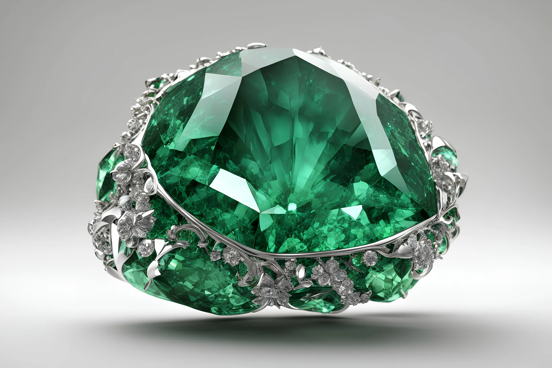 3d model of emerald realistic, ultra detailed, well defined, a masterpiece, photo realistic, high definition, centered image on white background