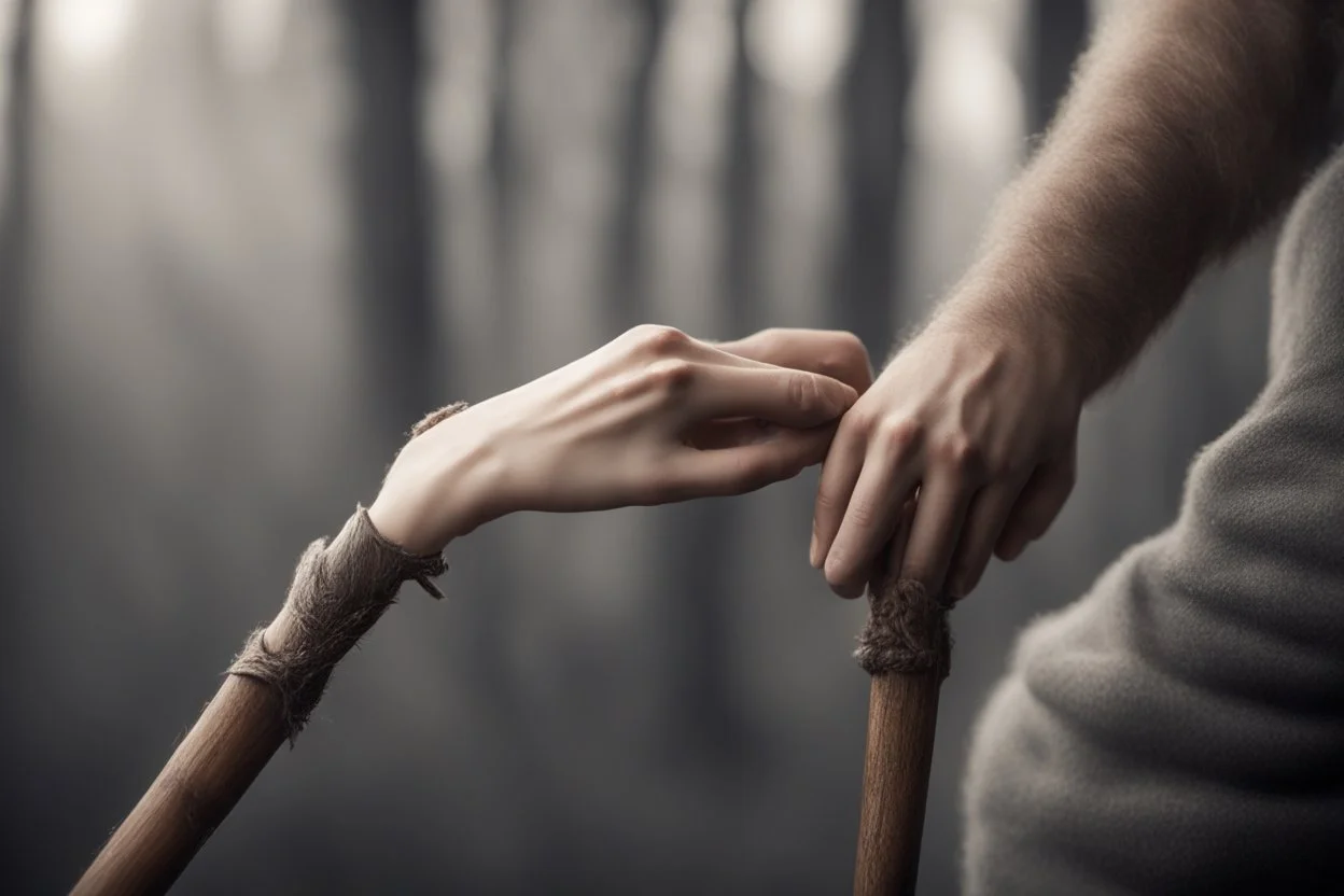 Его пальцы с трудом сомкнулись вокруг палочки, которую все еще держала Элоди. Его прикосновение было ледяным, но твердым. Он не стал вырывать ее. Он просто накрыл ее руку своей.