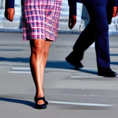 Emmanuel Macron in a skirt