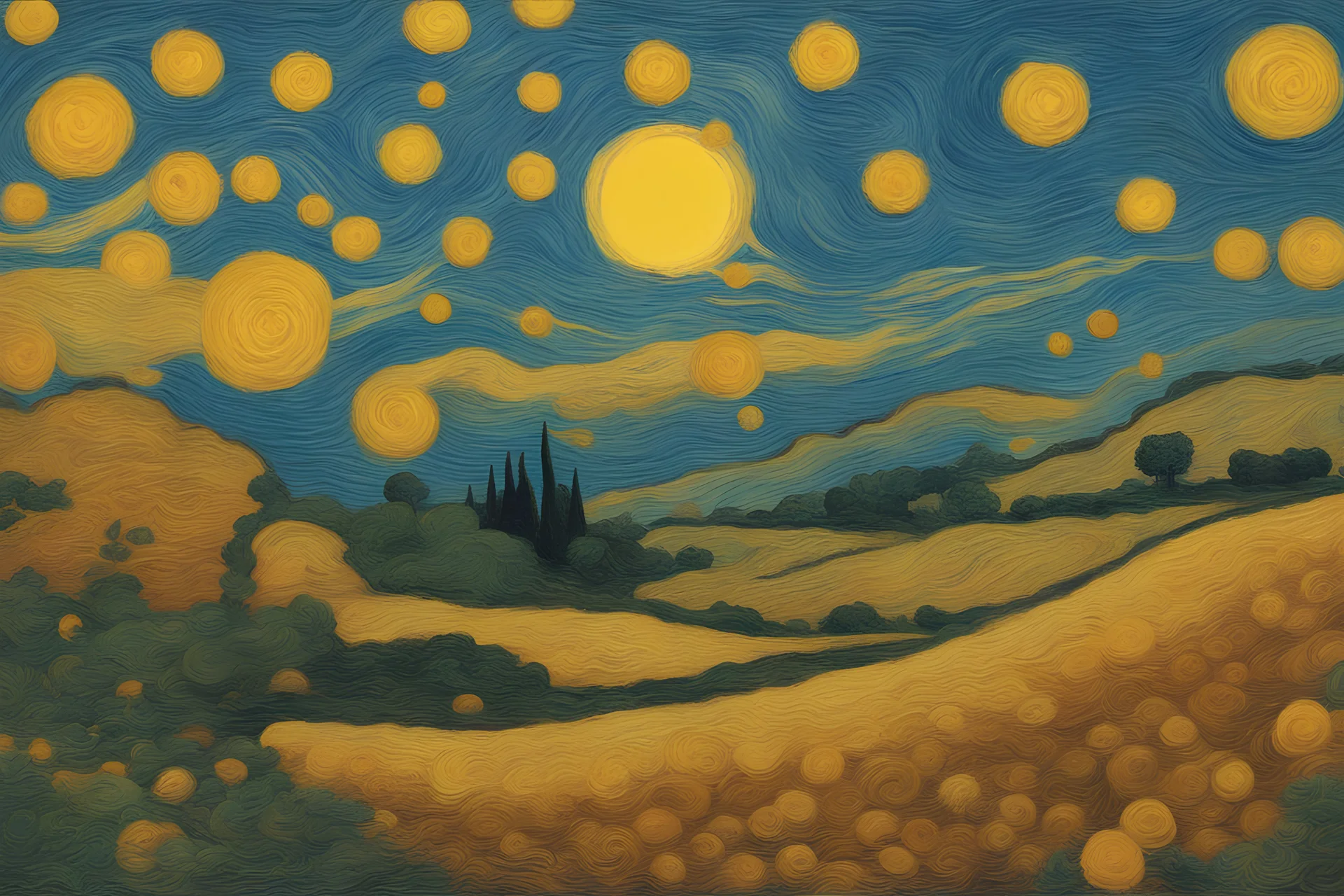 van Gogh style, sun