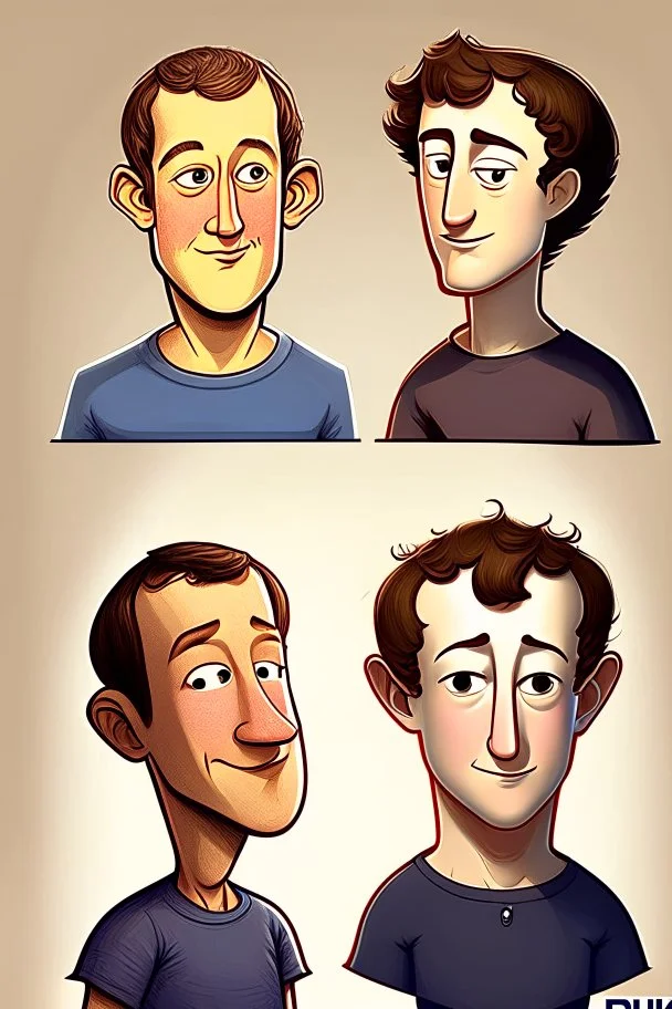 Mark Zuckerberg CEO, Meta , cartoon 2d