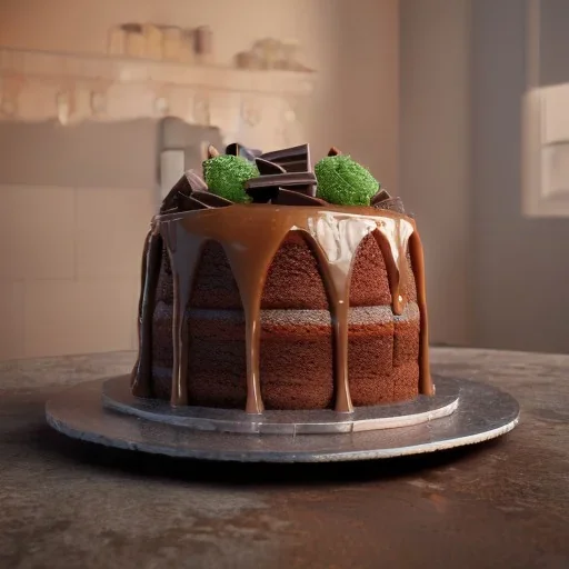 house cake caramel, chocolate, unreal engine