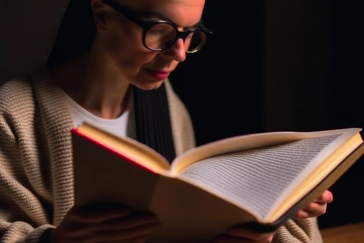 Someone reading a 4K book.