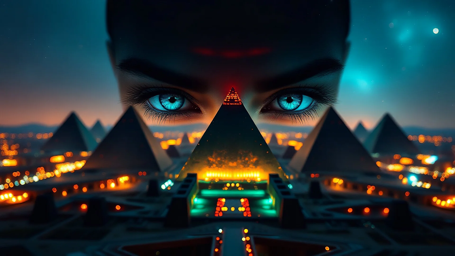 minimalism,deep rich colors,abstract futuristic alien glass crystal transparent cosmic galaxy shining city of pyramids,obelisks,Paradigm Shift,double exposure tilt-shift portrait,insanely_detailed_eyes,intricate_details,beautifully_shot,hyperrealistic,sharp_focus,64_megapixels,perfect_composition,high_contrast,cinematic,atmospheric,moody,ultra_detailed,ultra_quality,CGSociety,CryEngine,Unreal_Engine 5,dynamic_lighting,insanely_detailed,hyperrealism photograph