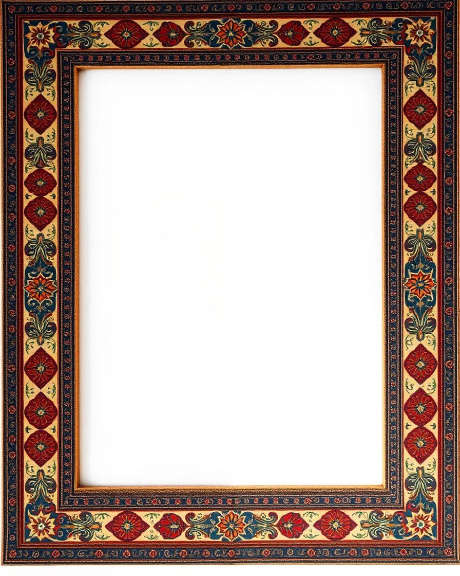 empty photo frame persian art no background