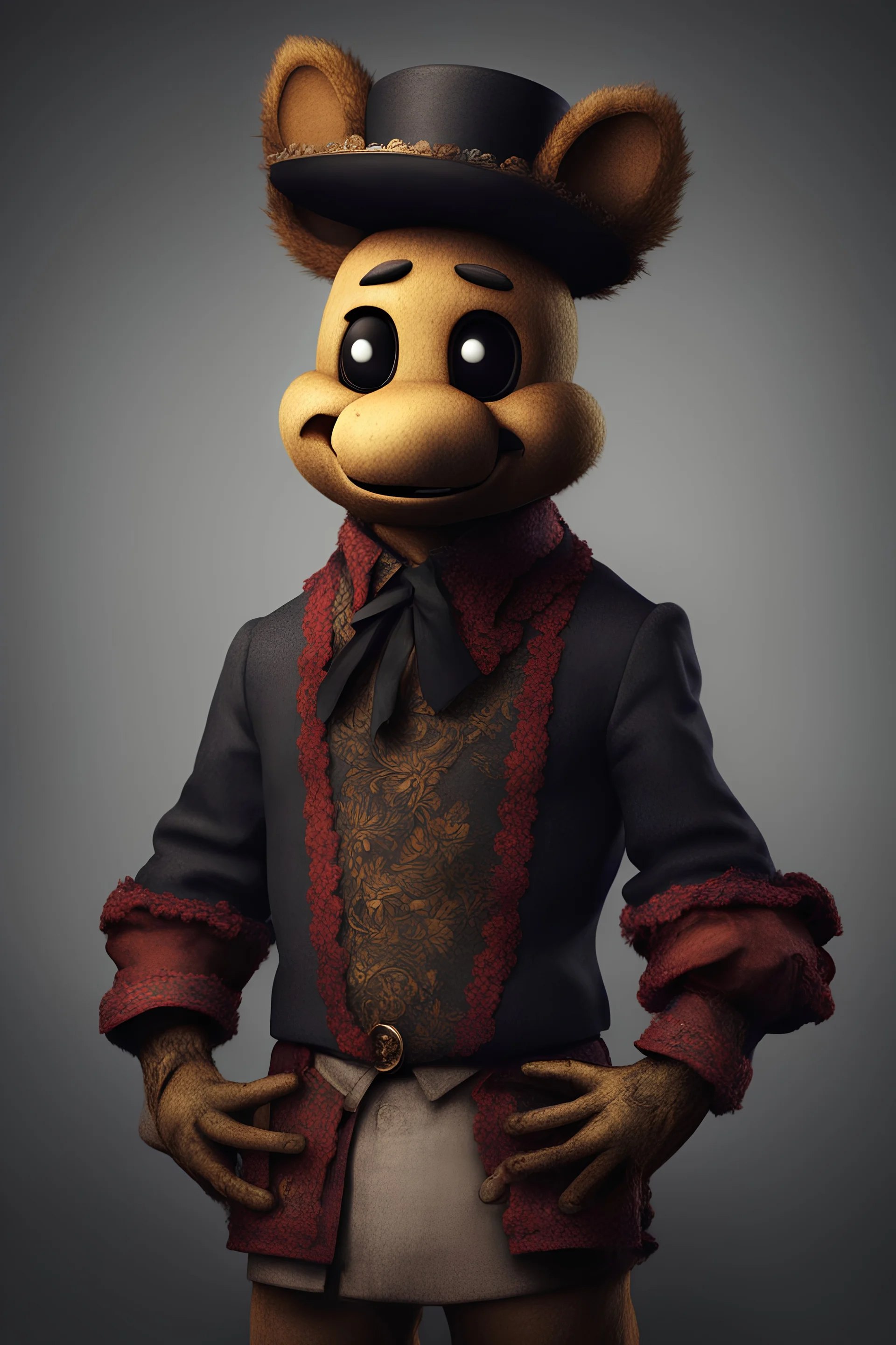 freddy fnaf wearing a traditional polish male góral clothes