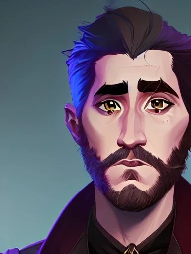 Portrait of a 30 year old strange gay warlock like Jake Gyllenhaal