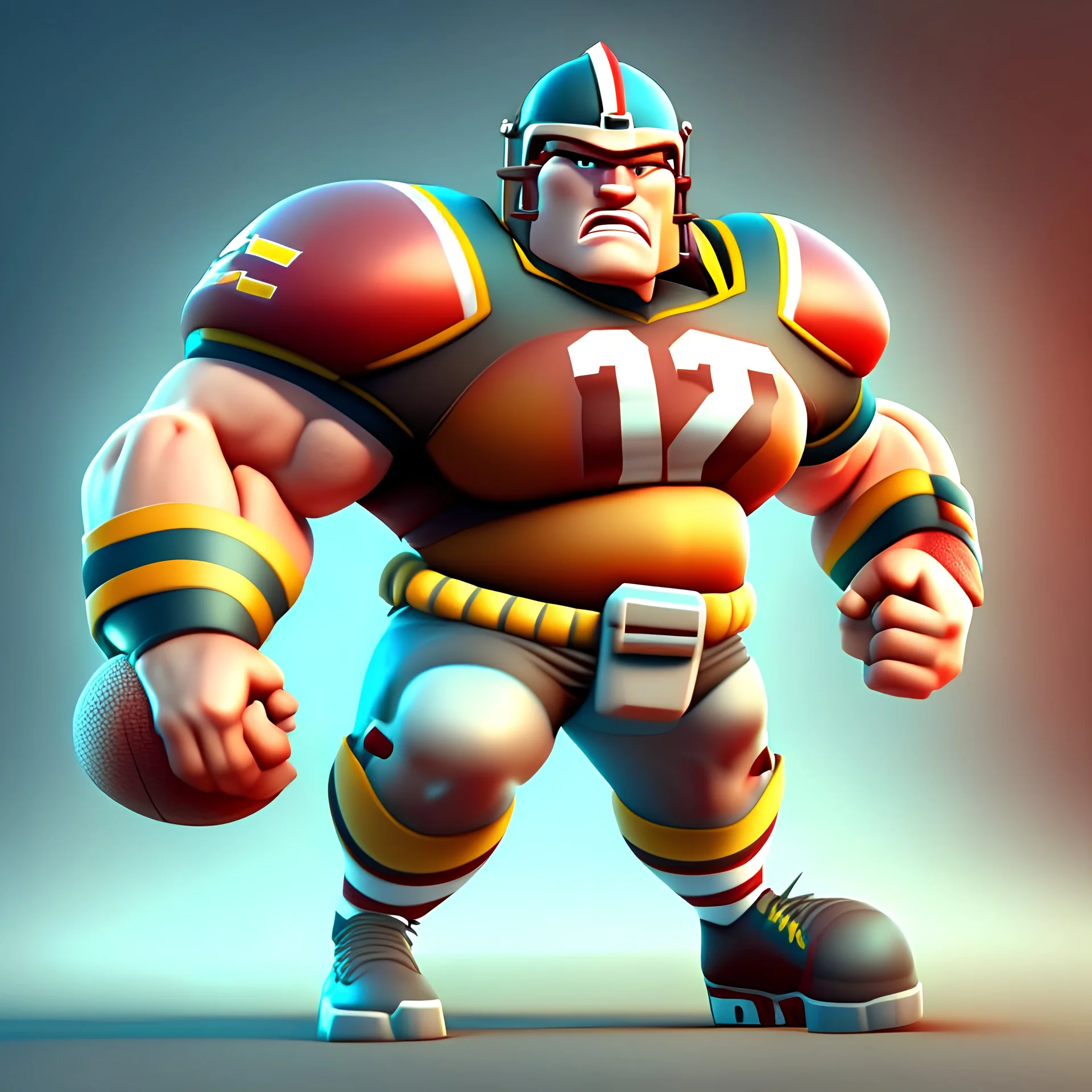 Cartoon of a full-body 4k football player