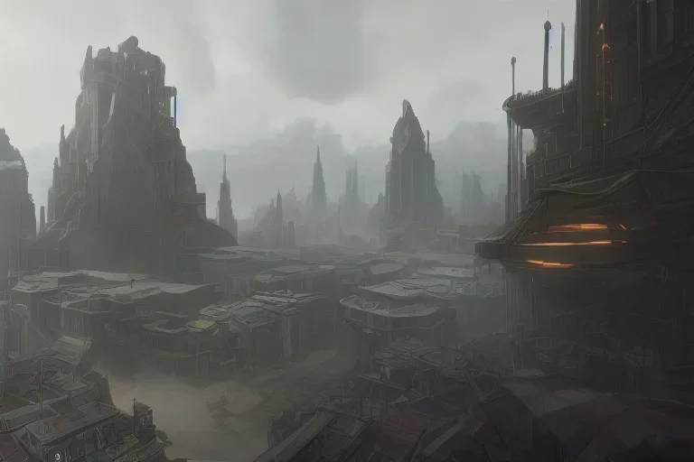 video game level design, sci-fi, city, latin architecture, cinematic, concept art