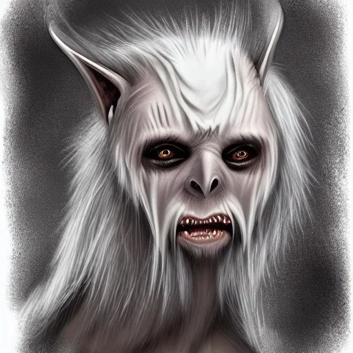 Wendigo hairless white bat monster